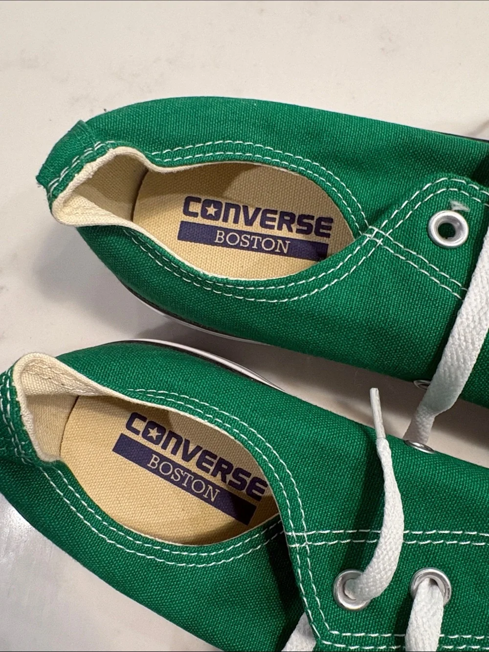 Converse Green Low Top Canvas Sneakers with White Accents - Picture 3 of 3
